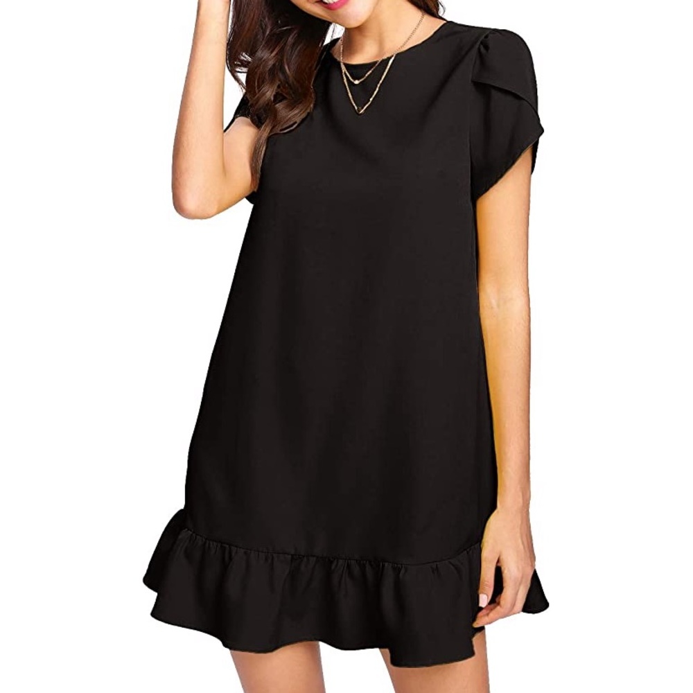Black ruffled dress